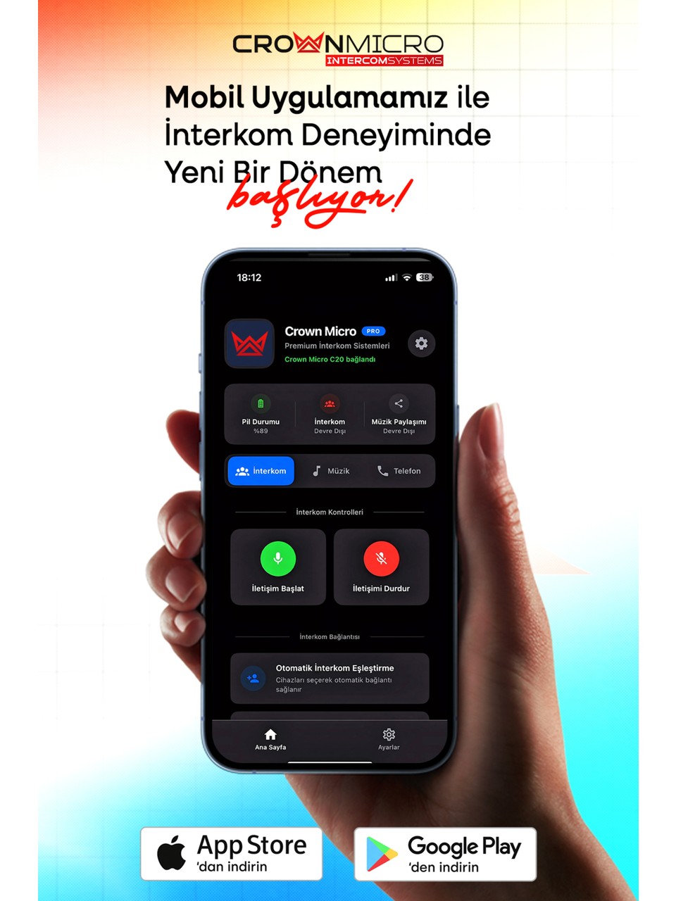 CROWN MİCRO C20 İNTERCOM 